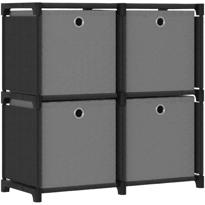 Image of VIDAXL Vidaxl - 4-Cube Display Shelf with Boxes Black 69x30x72.5cm Fabric 8720286042564