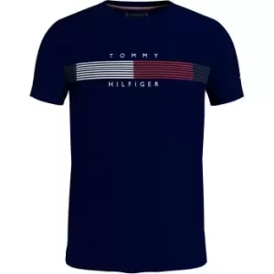 Image of Tommy Hilfiger Stripe Graphic T-Shirt - Blue