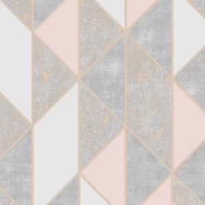 Image of Graham & Brown Superfresco Colours Milan Geo Wallpaper - Blush