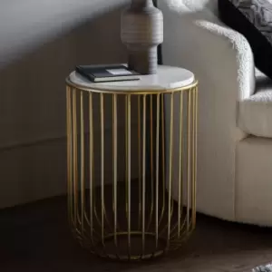 Image of Gallery Interiors Deonte Side Table Gold