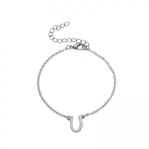 Image of Country Horse Head Shoe Silver Plated Bracelet