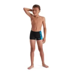 Image of Speedo Hyperboom Logo Aquashort Junior Boys - Black