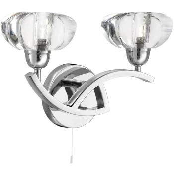 Image of Searchlight Sculptured Ice - 2 Light Indoor Wall Light Chrome with Glass, G9