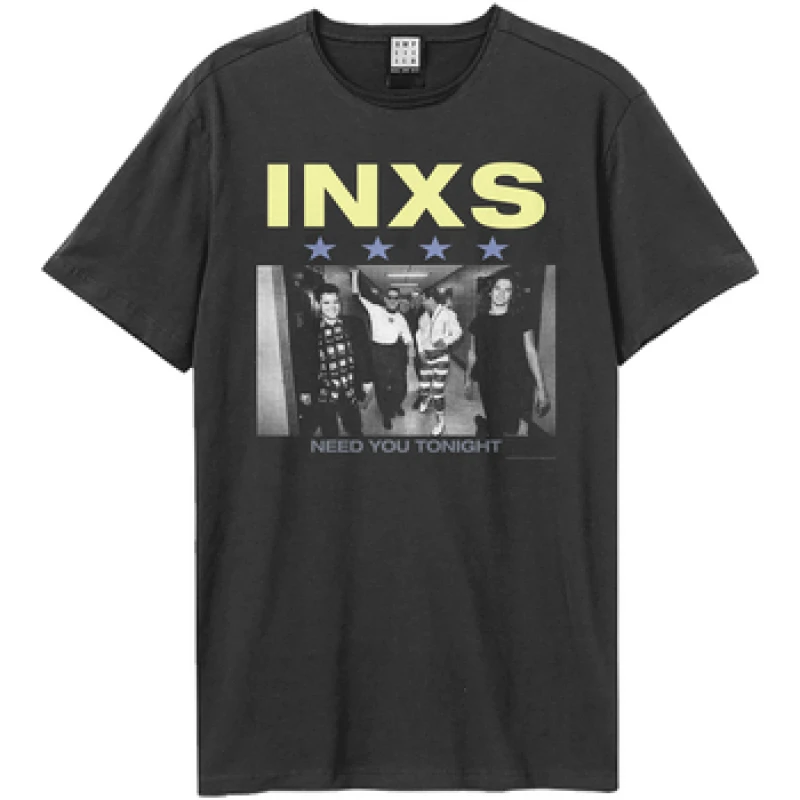 Image of Amplified Amplified Men Need You Tonight INXS T-Shirt in Charcoal Size: X-Small Charcoal XS Male 5063750771649