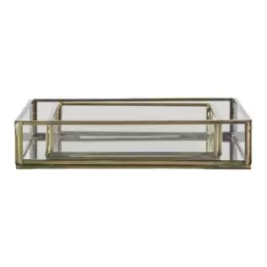 Image of Gallery Interiors Set of 2 Artemis Tray Antique Brass / Large