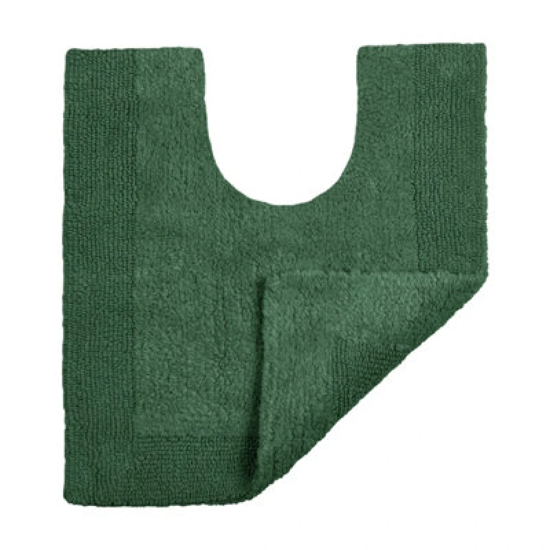 Image of Allure Bath Fashions Elegance Reversible Heavyweight Pedestal Toilet Mat - Dark Green