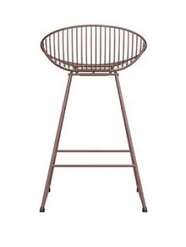 Image of Cosmoliving Ellis Wire Bar Stool- Blush Pink