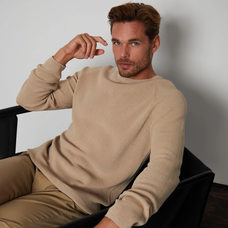 Image of Threadbare Crew Neck Knitted Jumper - Beige Beige 2XL
