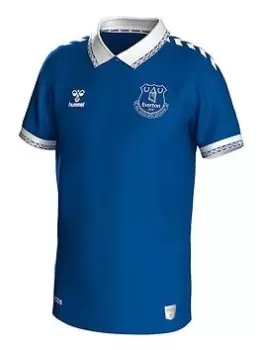 Image of Fanatics Hummel Everton Junior 23/24 Short Sleeved Home Shirt - Blue Size L