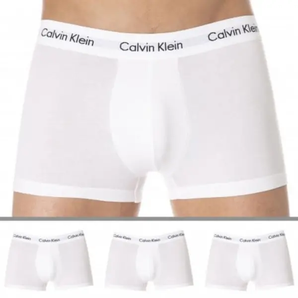 Image of Calvin Klein 3 Pack Cotton Stretch Boxer Briefs - White S