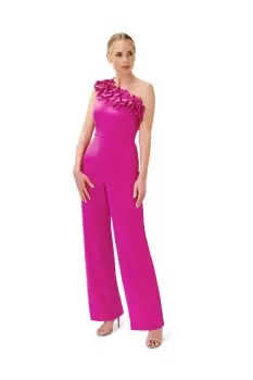 Image of Ruffle Crepe Jumpsuit