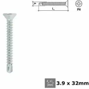 Image of Moderix - Self Tapping Screw uPVC pvc ph Head Self-drilling Galvanized - Size 3.9x32mm - Pack of 300