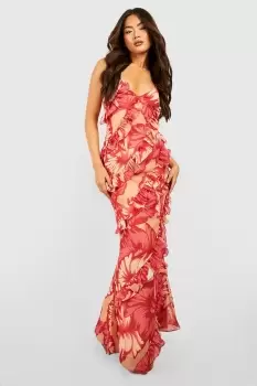 Image of Floral Ruffle Maxi Dress