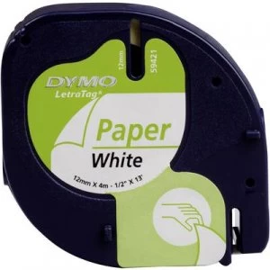 Image of DYMO 91220 Labelling tape Tape colour: White Font colour: Black 12mm 4 m