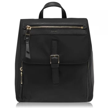 Image of DKNY Cora Nylon Medium Backpack - Black/Gold BGD