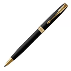 Image of Parker Sonnet Matt Black Gold Trim Ball Pen