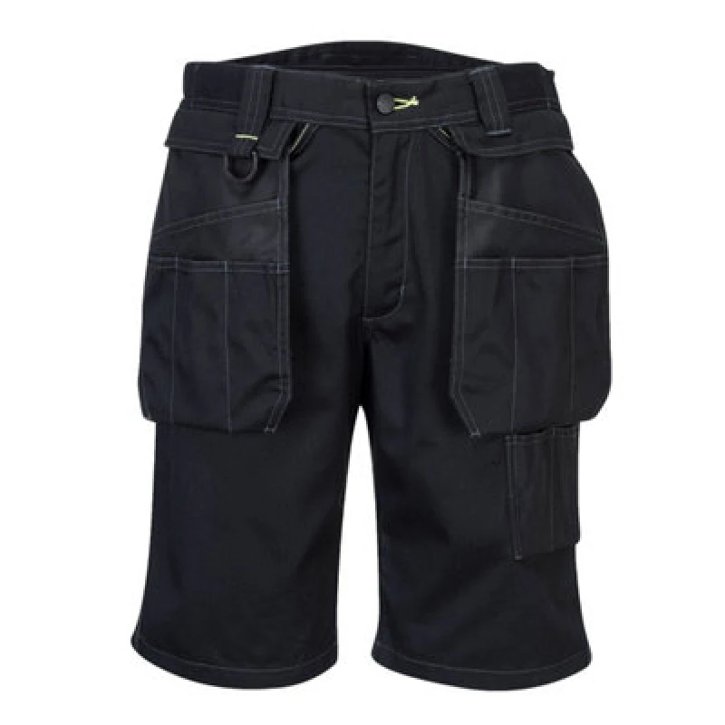 Image of Portwest PW3 Mens Holster Work Shorts PW345BKR28 Colour: Black