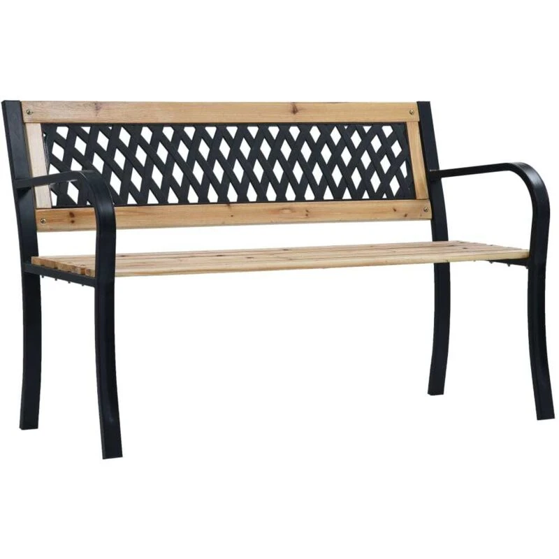 Image of vidaXL Garden Bench 120cm Wood Outdoor Patio Seating Seat Furniture Chair