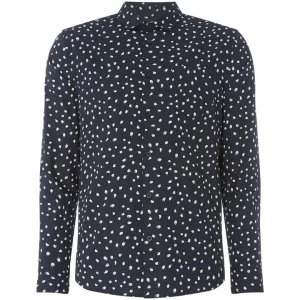 Image of Linea Nash Paint Dab Print Shirt - Dark Navy