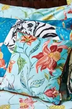 Image of Reversible Velvet Floral Print Filled Cushion