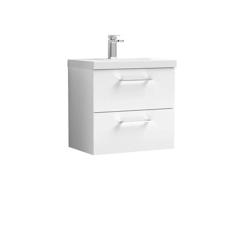 Image of Balterley Bathroom 2 Soft Close Drawer Vanity Unit Basin, Gloss White, 600mm in White White Unisex