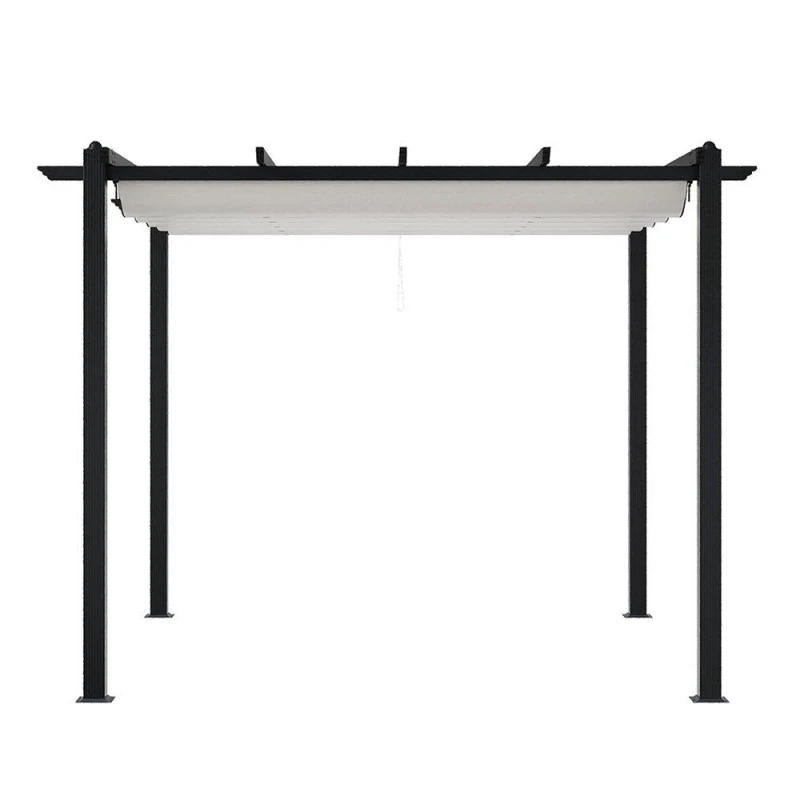 Image of Breeins 10x10ft Aluminium Pergola with Retractable Roof Black And White unisex One size