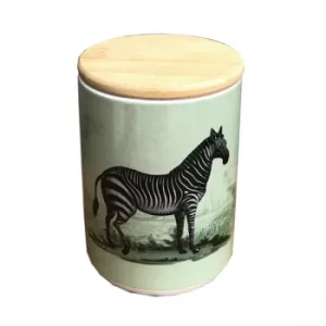 Image of Ceramic Canister With Zebra