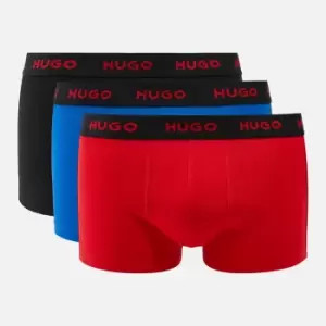 Image of HUGO Bodywear 3 Pack Black Waistbank Cotton-Blend Trunks - XL