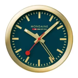 Image of Mondaine Gold-Tone Case Deep Ocean Blue Table and Alarm Clock A997.MCAL.46SBG