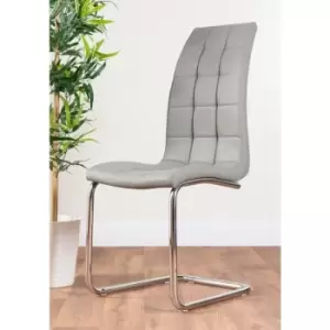 Image of 2x Deep Foam Cushioned Elephant Grey Murano Dining Chairs - Elephant Grey