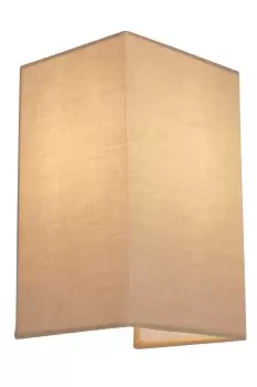 Image of Wall Wash Light with Switch Rectangle Taupe Fabric Shade