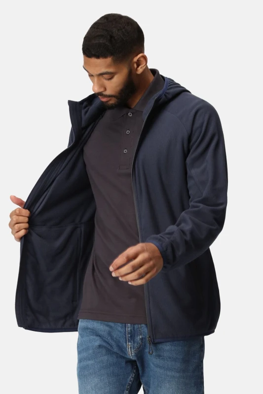 Image of Regatta Regatta Men Navigate' Full Zip Hooded Fleece in Navy Size: Medium Navy M Male 5063019385198