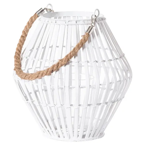 Image of Hill White Rattan Small Convex Lantern HI-21416