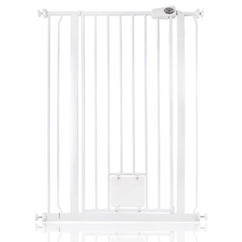 Image of Bettacare Pet Gate With Lockable Cat Flap, 81.4Cm - 89Cm, White, 104Cm In Height
