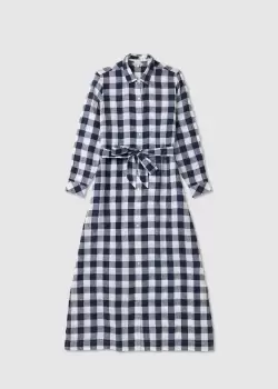 Image of Barbour Womens Marine Check Maxi Dress In Navy Check