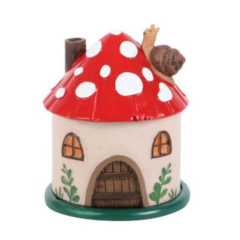 Image of Something Different Something Different Resin Mushroom House Incense Cone Holder in Beige Beige One Size Unisex 5063574199889