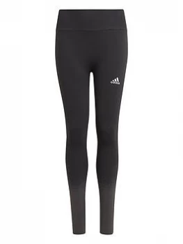 Image of adidas Junior Girls Aeroknit Tight - Black/Grey, Size 11-12 Years