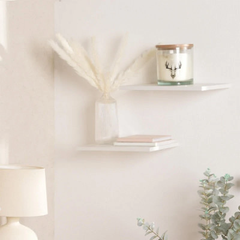 Image of OHS OHS 2 Pack of Floating Shelf in White White One Size Unisex 5027434160440