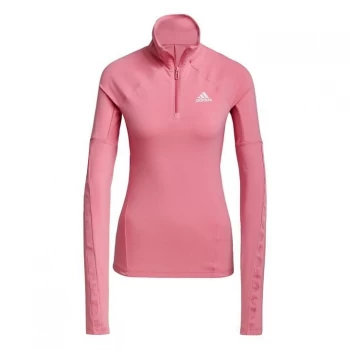 Image of adidas AEROREADY Designed 2 Move Cotton Touch half -Zip Lon - Rose Tone