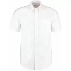 Image of Kustom Kit KK350 Mens 18" Short Sleeve White Oxford Shirt - White