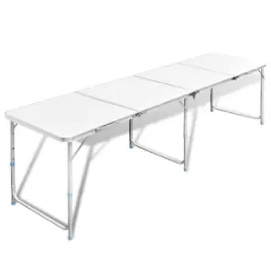 Image of Vidaxl Foldable Camping Table Height Adjustable Aluminium 240 X 60 Cm
