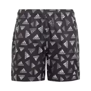 Image of adidas Logo Print CLX Swim Shorts Kids - Black