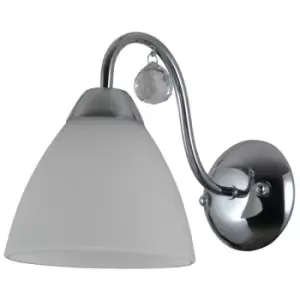 Image of Italux Lighting - Italux Lugano - Stylized Wall Lamp Chrome, White 1 Light with White Shade, E27