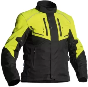 Image of Lindstrands Halden Waterproof Ladies Motorcycle Textile Jacket, black-yellow, Size 42 for Women, black-yellow, Size 42 for Women