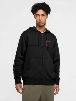 Image of Nike Sportswear Swoosh Full Zip Hoodie - Black, Size S, Men
