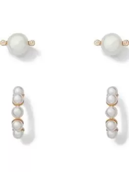 Image of Kate Spade New York Pearl Earring Set - Cream/Gold