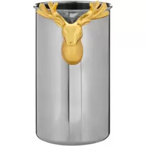 Image of Premier Housewares Wine Bucket Silver Drinks Cooler Stainless Steel Wine Bottle Cooler Champagne Buckets With Handle Wine Cooler Bucket 11 x 18 x 11