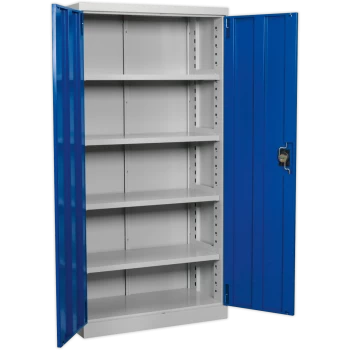 Image of Sealey Premier Industrial Shelving Cabinet 4 Shelf Blue / Grey