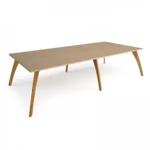 Image of Enable worktable 3200mm x 1600mm deep with six solid oak legs and 25mm