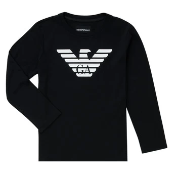 Image of Emporio Armani Logo Long Sleeve T-Shirt Black Size 8 Years Boys